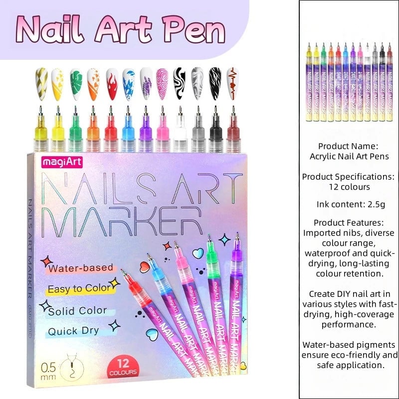 Precision Acrylic Nail Art Pen Set