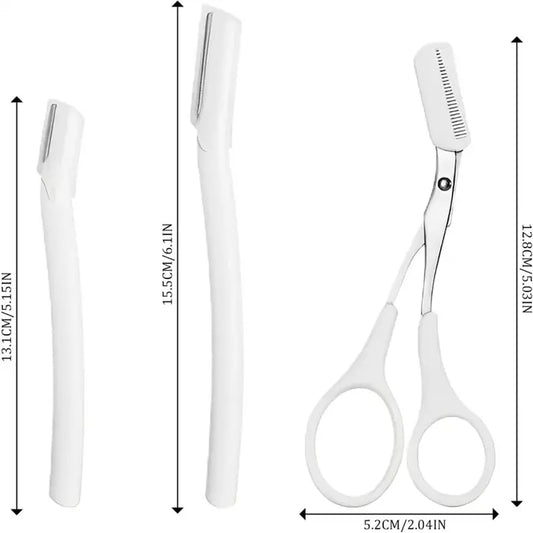 Stainless Steel Eyebrow Scissors with Comb
