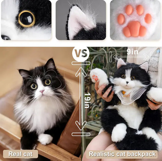 Cat Shaped Plush Backpack