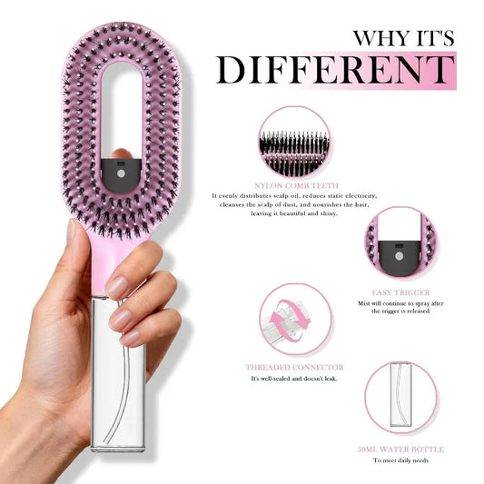 2in1 Spray Hair Brush Detangling Scalp Massage Comb
