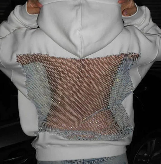 Women’s Hooded Sweatshirt with Mesh Back Panel