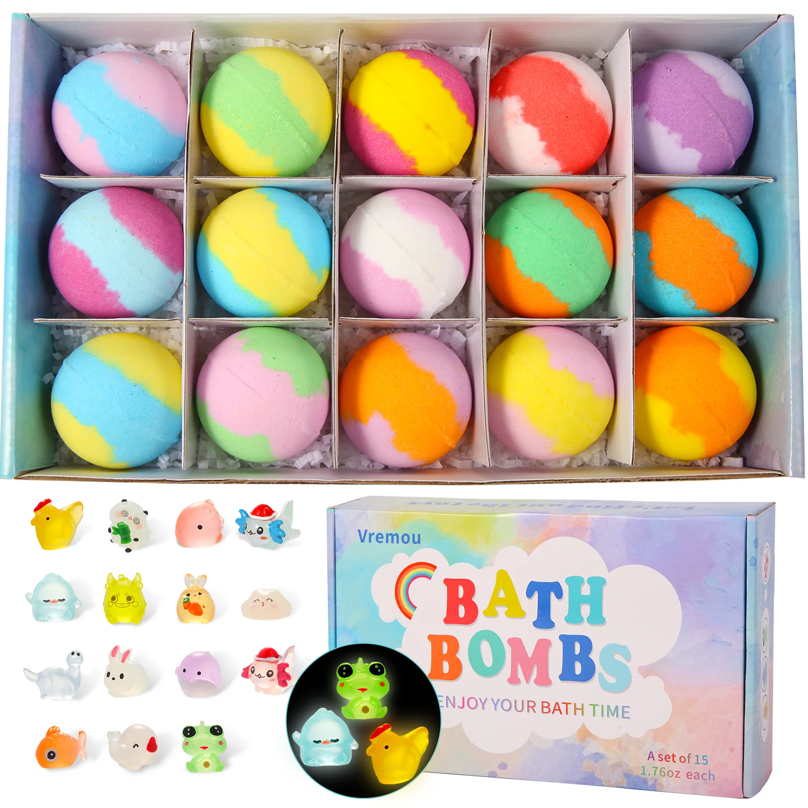 Bath Bombs for Kids with Toys Inside 5/PCS