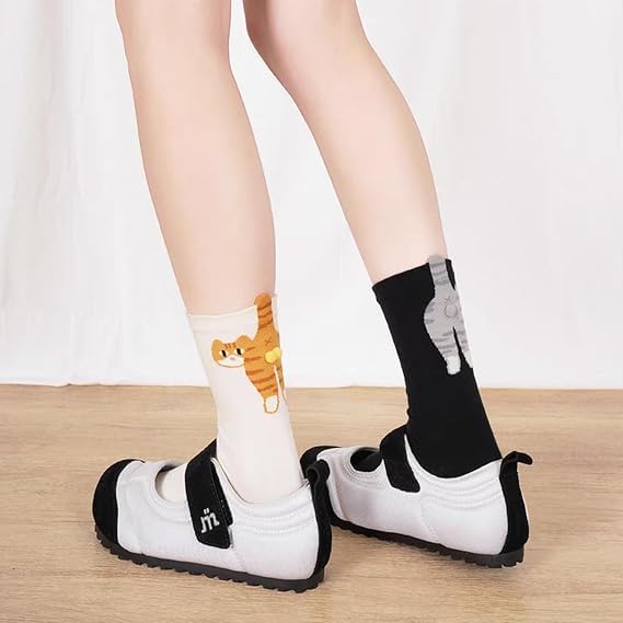 Cute Cat Socks with Fuzzy Balls