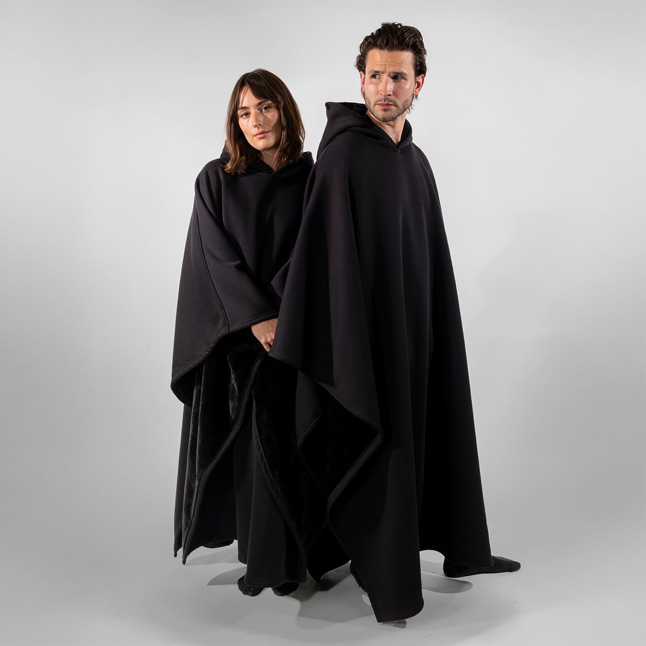 Oversized Weighted Hoodie Cloak with Ultra-Soft Faux Fur Liner