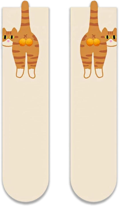 Cute Cat Socks with Fuzzy Balls