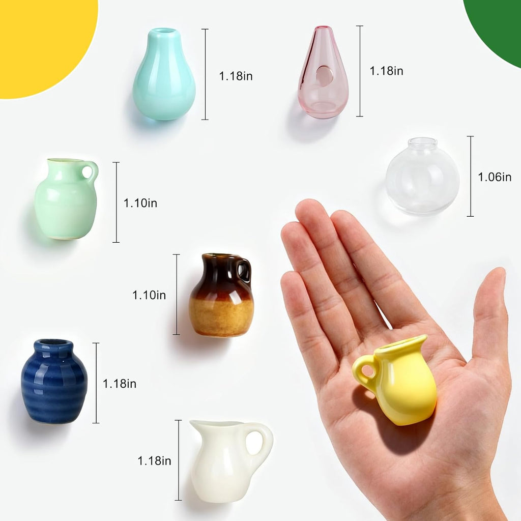 Cute Mini Ceramic Vase Fridge Magnets set