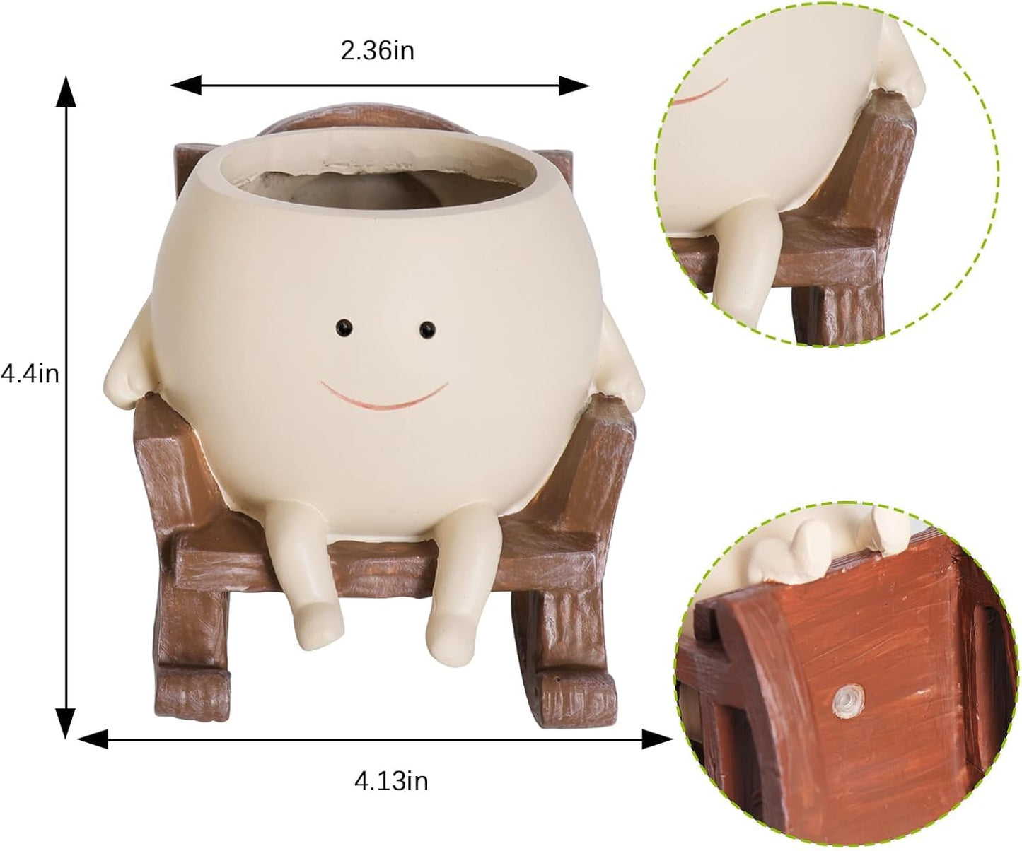 Smiley Face Rocking Chair Flower Pots