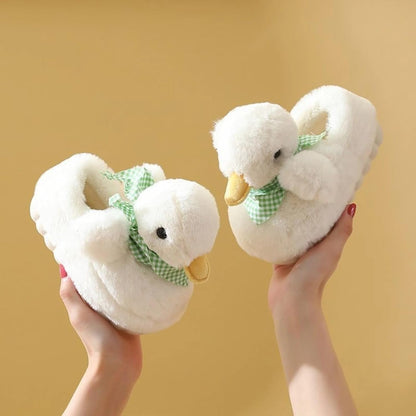 Unisex Winter Fuzzy Cute Duck Slippers