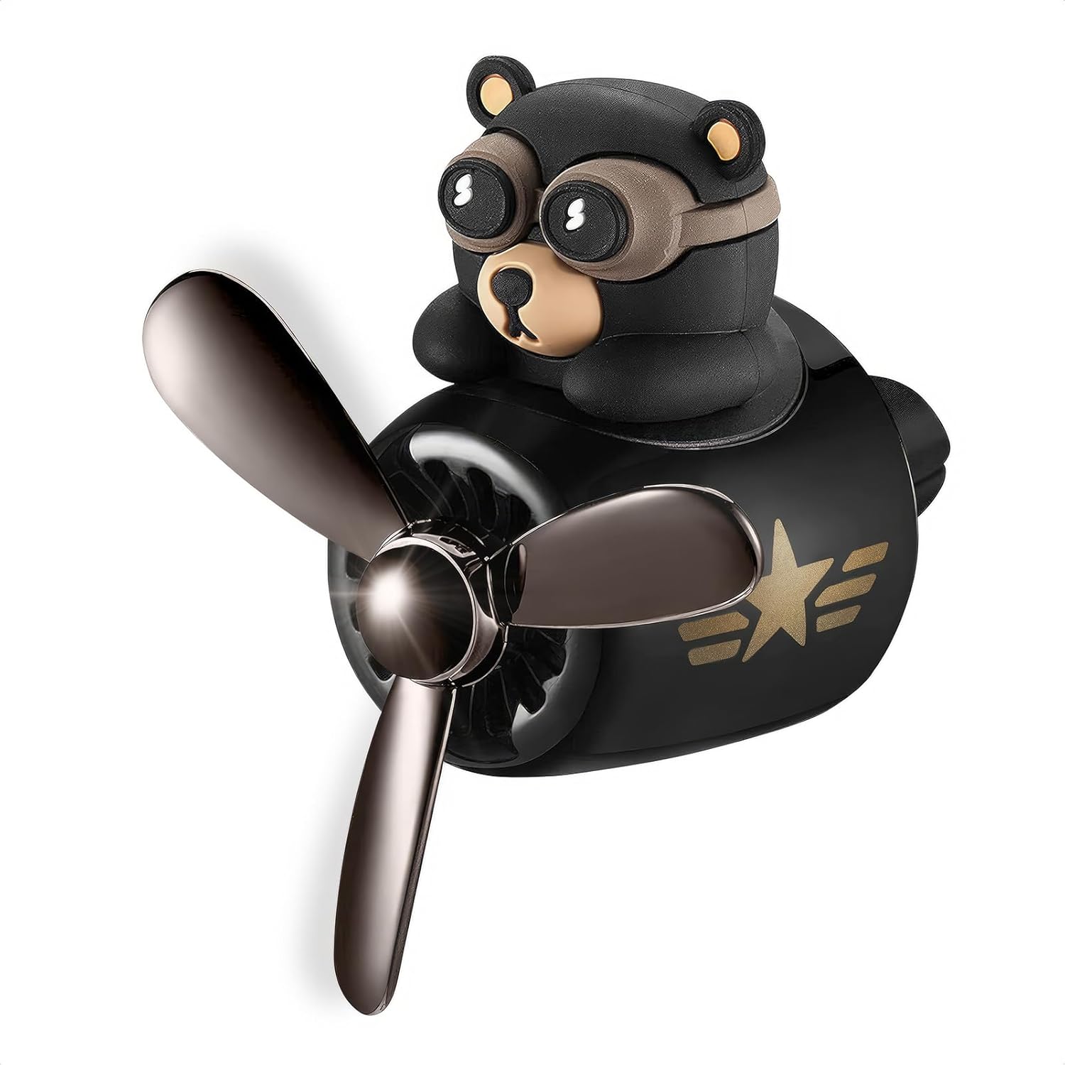 Onsinic Cartoon Bear Pilot Car Air Freshener Automotive Air Outlet Fan Freshener