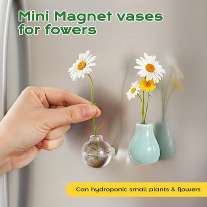Cute Mini Ceramic Vase Fridge Magnets set