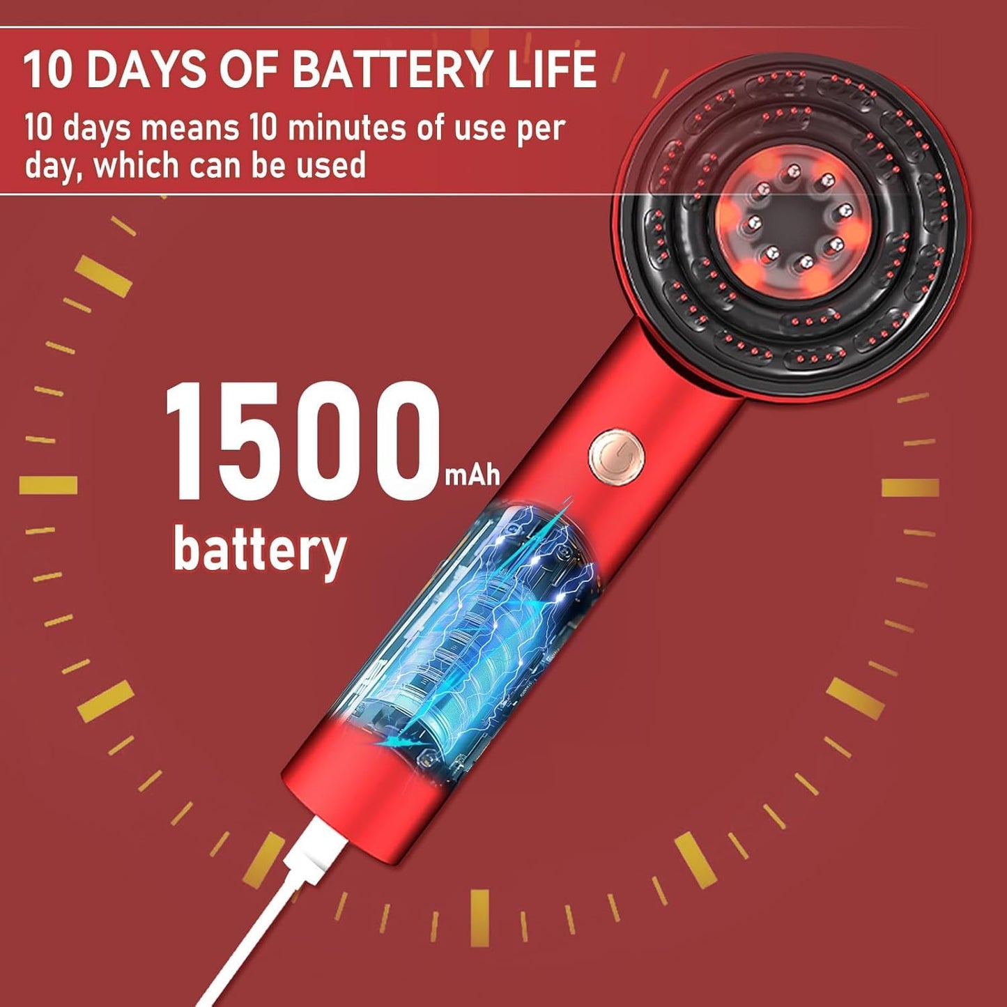 Electric Scalp Massager Comb with Built-in Oil Applicator