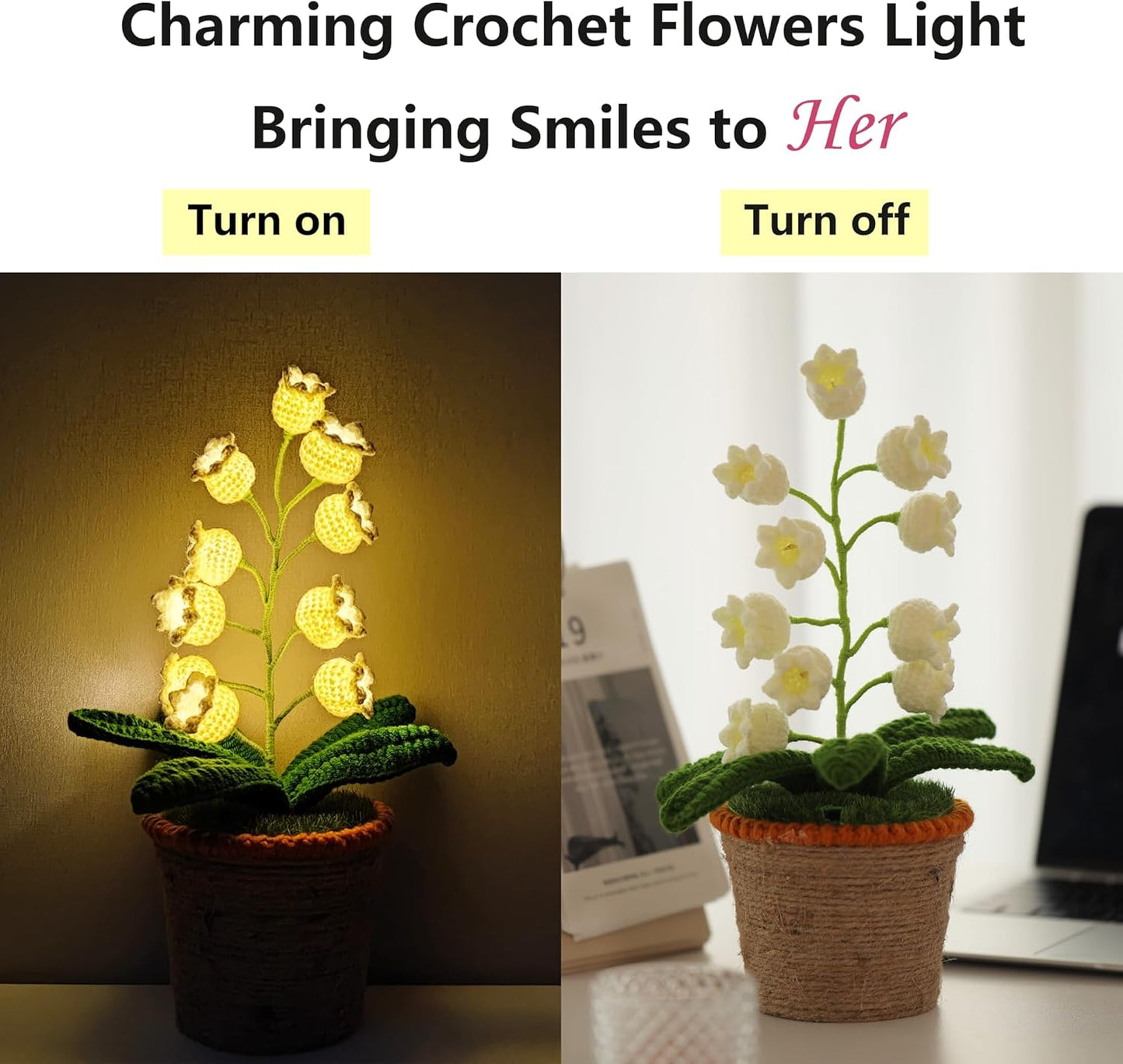 Crochet Artificial Flowers with Night Lights