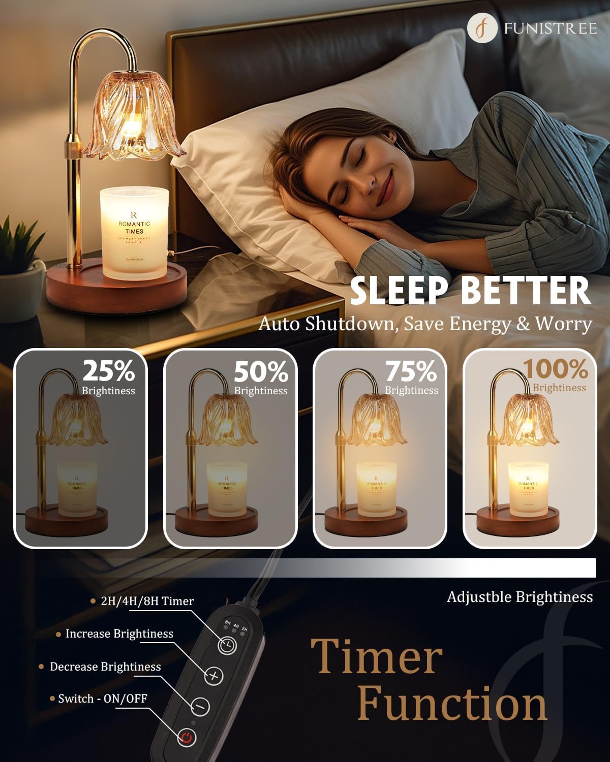 Cozy Flower Shaped Candle Warmer Lamp