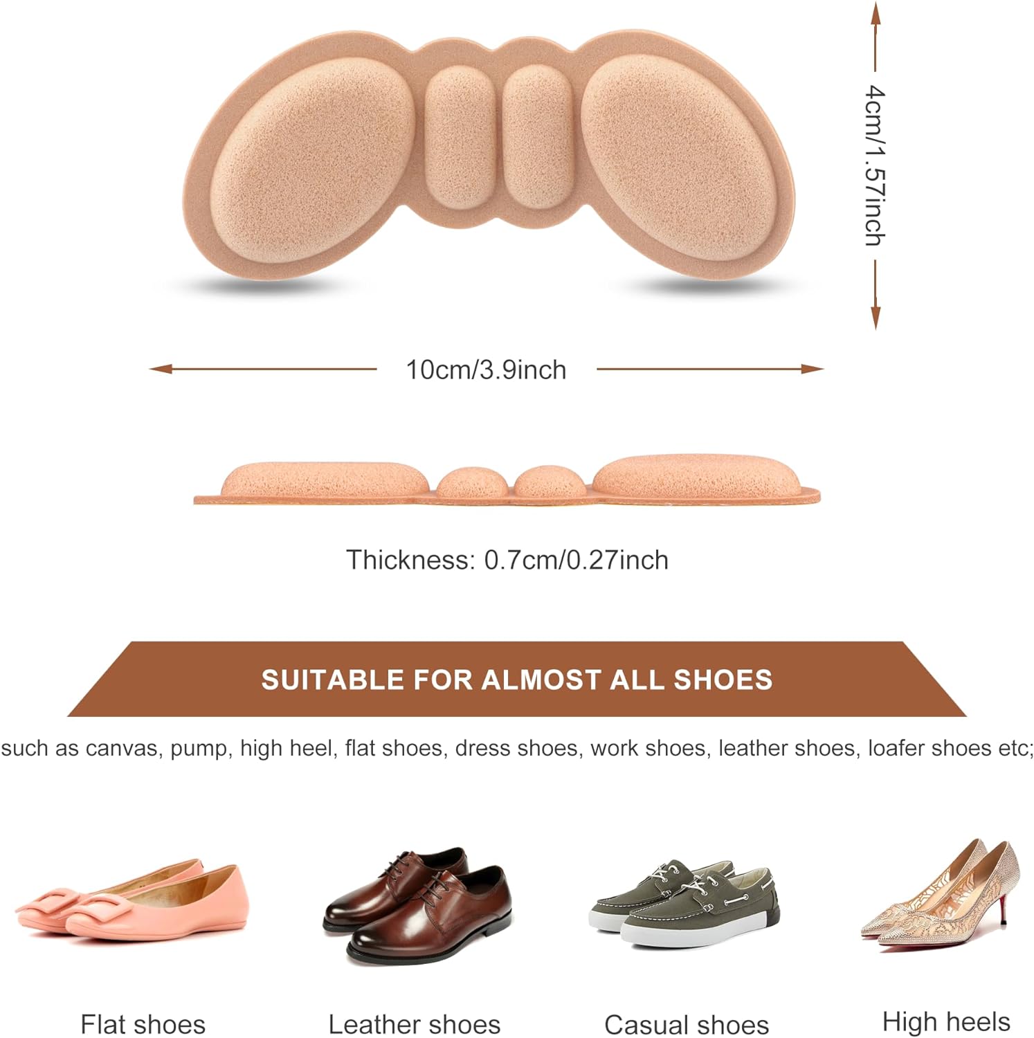 Foam Heel Pads for Shoes (pack of 8)