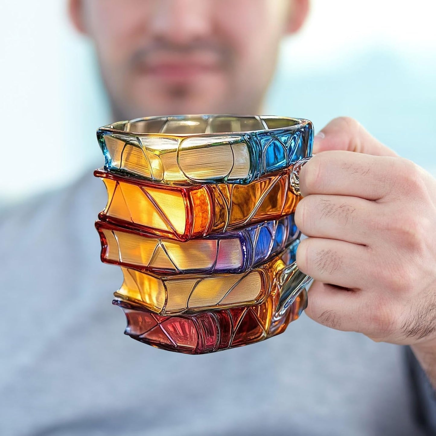 Unique Stacked Books Coffee Mug