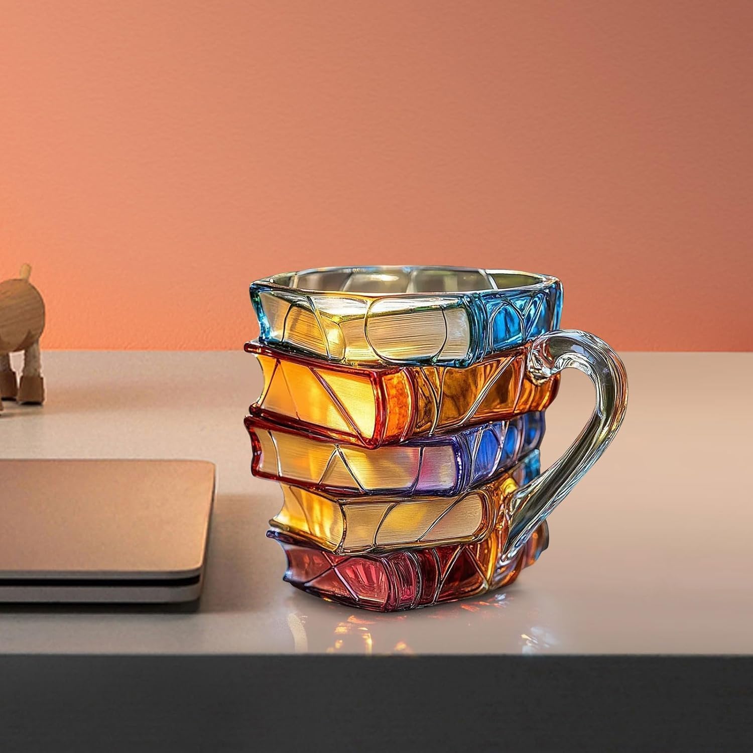 Unique Stacked Books Coffee Mug