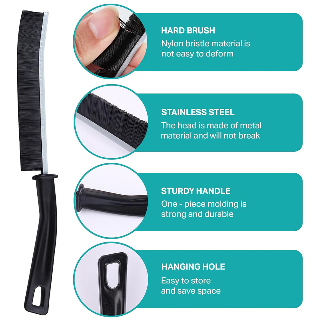 Black Hard Bristle Crevice Cleaning Brush