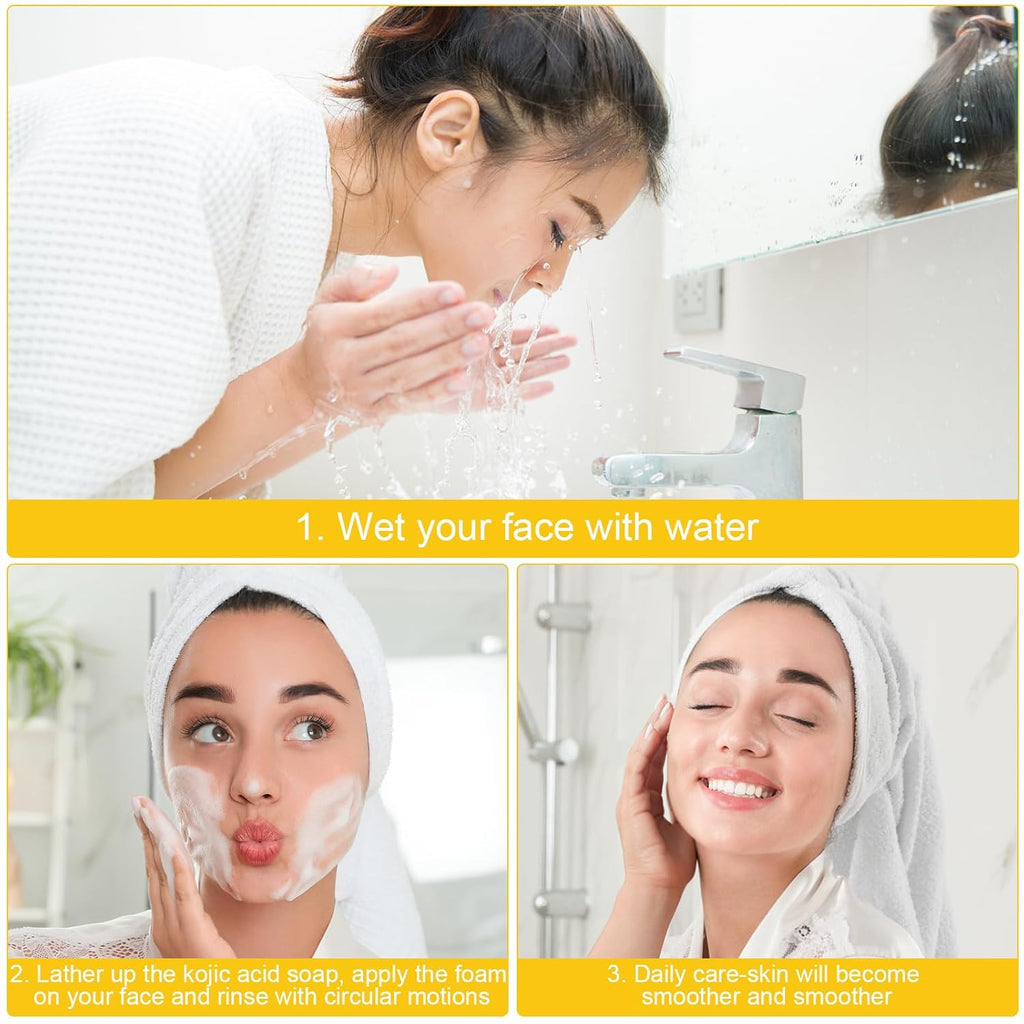 3PCS Lemon Turmeric Soap Bar for Face and Body