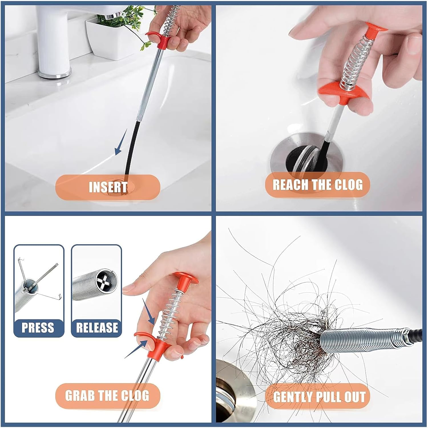 61 inch Flexible Grabber Claw Drain Clog Remover Tool