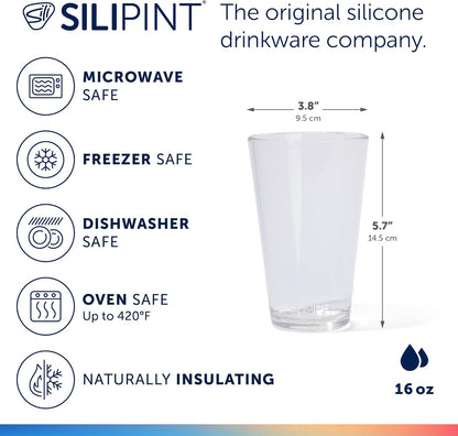 Silipint 16oz Silicone Pint Glass  Unbreakable