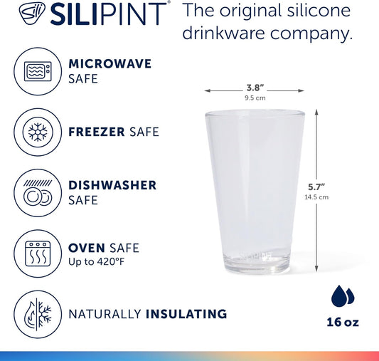 Silipint 16oz Silicone Pint Glass  Unbreakable