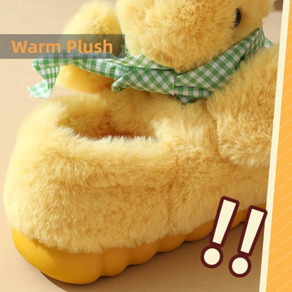 Unisex Winter Fuzzy Cute Duck Slippers