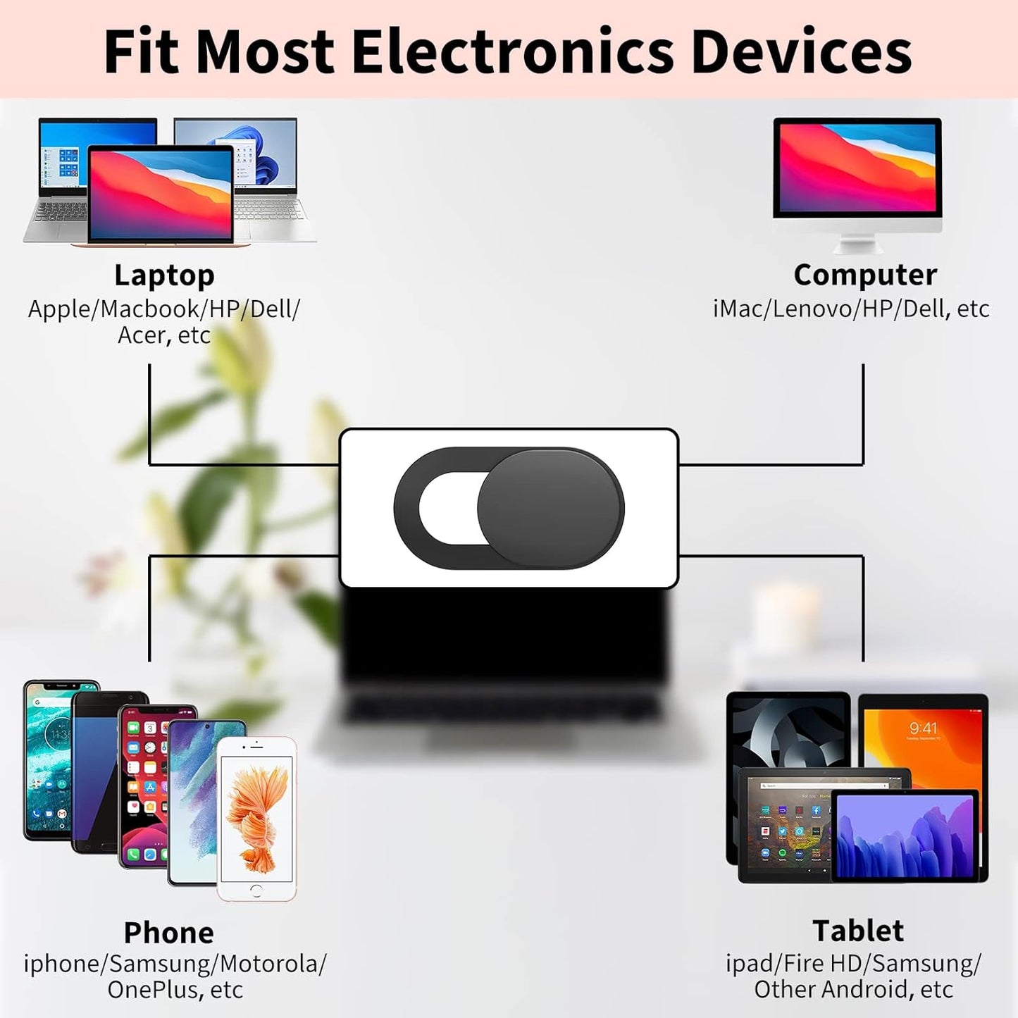 Webcam Cover 3 Pack 0.03 inch Ultra Thin Laptop and phone Camera Cover Slide