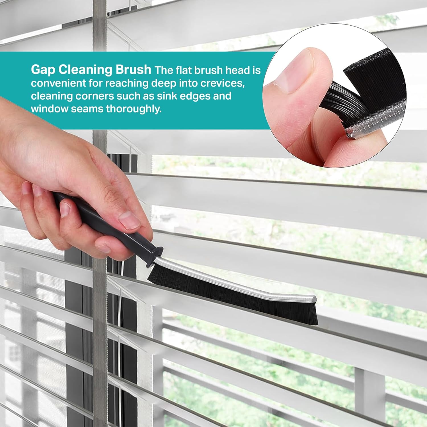 Black Hard Bristle Crevice Cleaning Brush