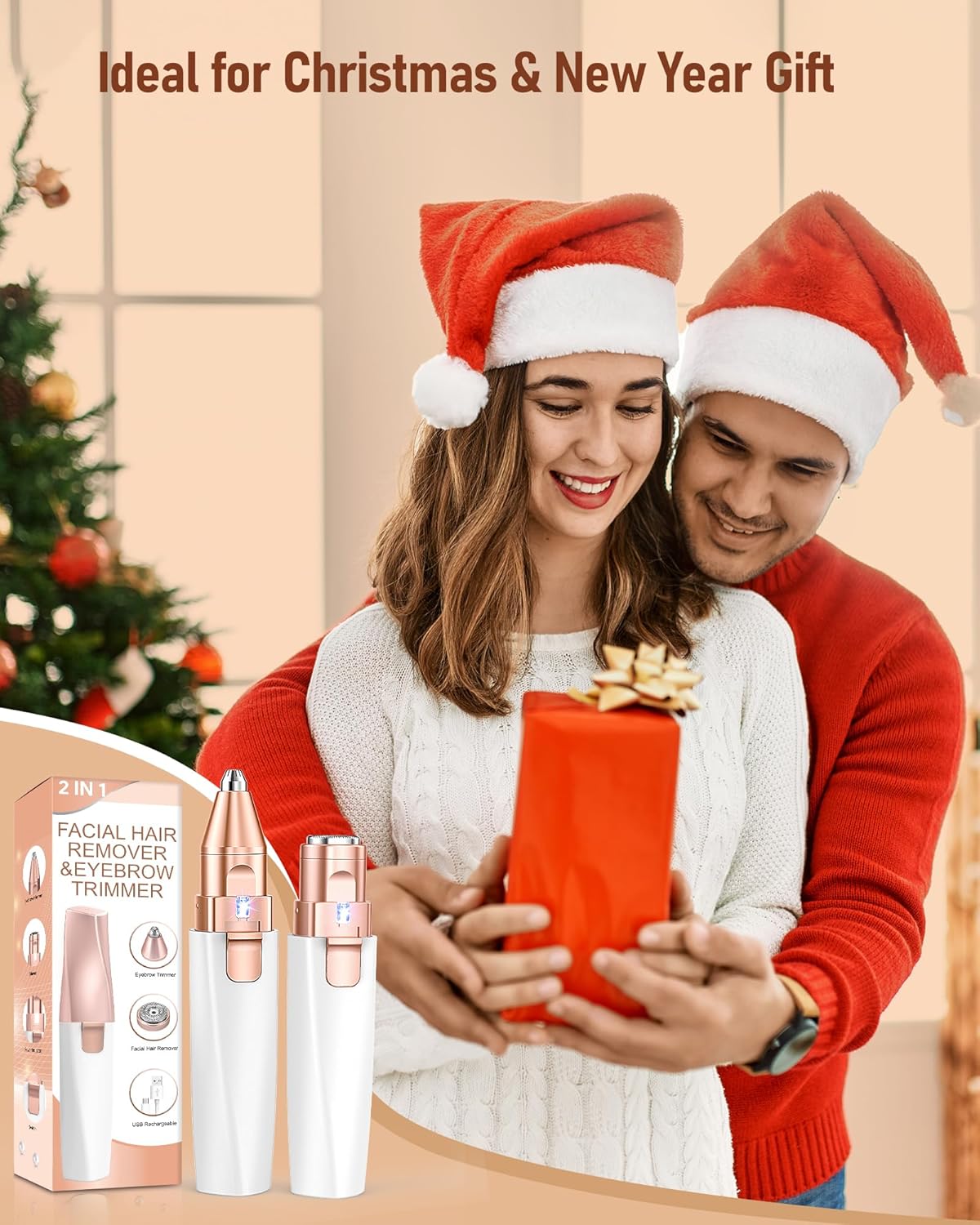 Eyebrow & Facial Hair Trimmer for Women: 2 in 1