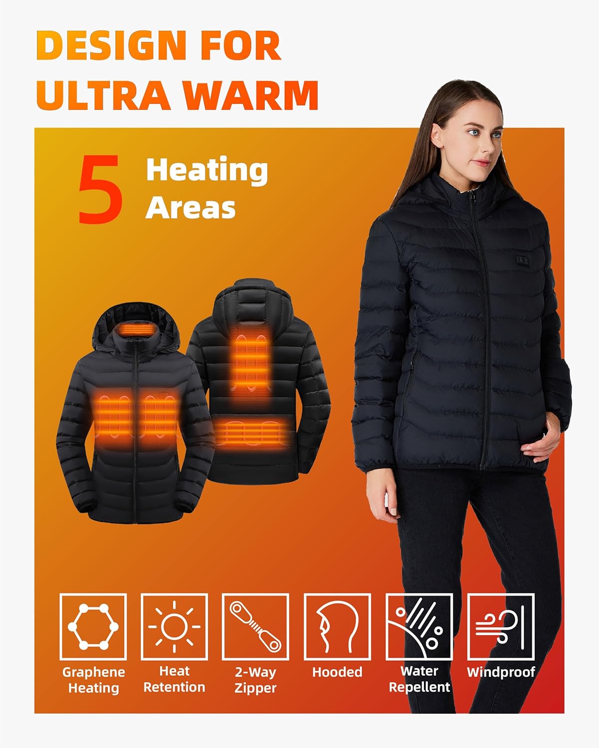 Unisex Puffer Heated Jacket
