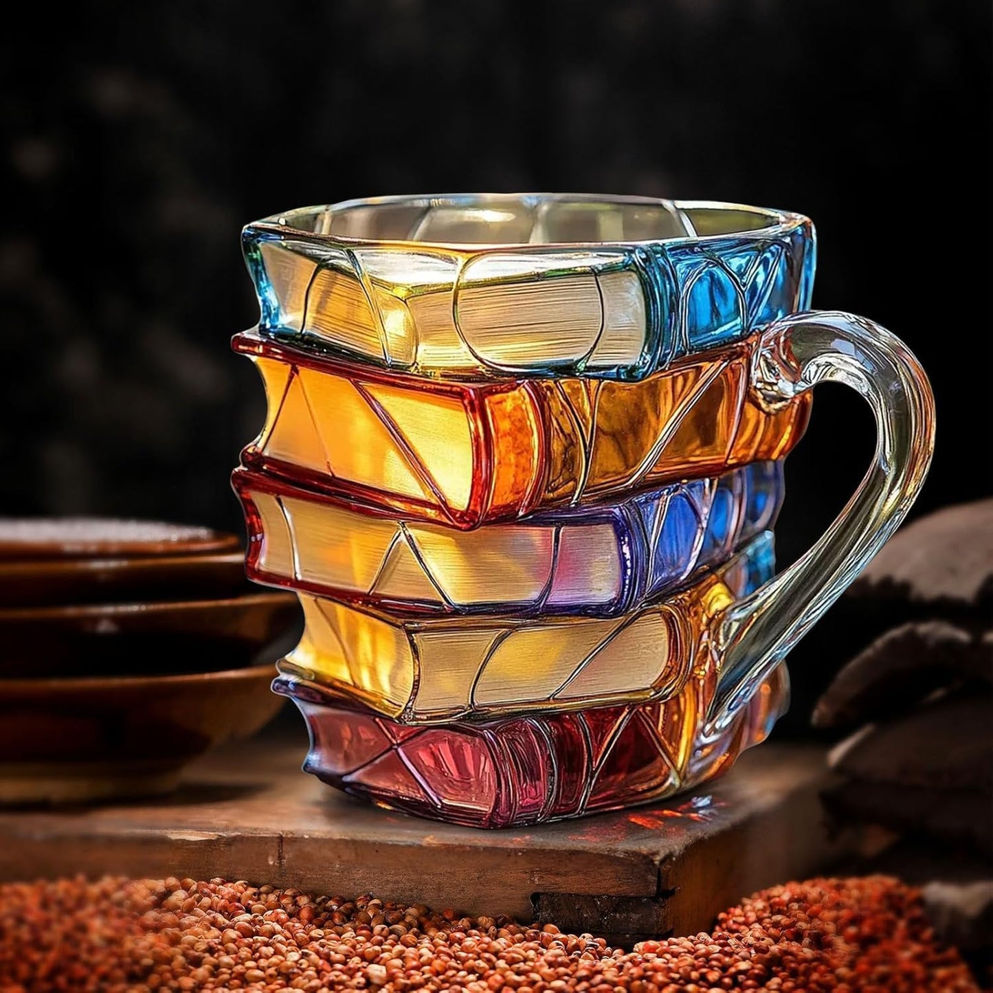 Unique Stacked Books Coffee Mug