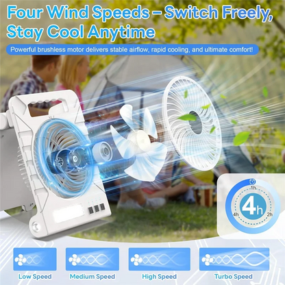 Portable Solar Rechargeable Fan