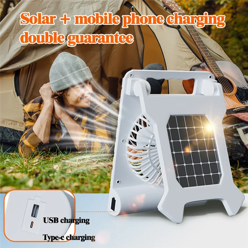 Portable Solar Rechargeable Fan