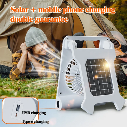 Portable Solar Rechargeable Fan