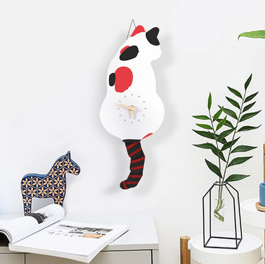 Cat Tail Swing Wall Clock