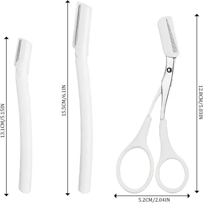 Stainless Steel Eyebrow Scissors with Comb