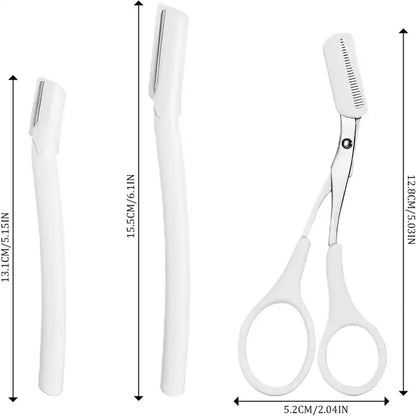 Stainless Steel Eyebrow Scissors with Comb