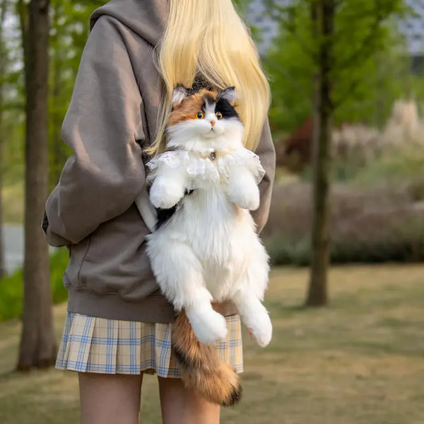 Cat Shaped Plush Backpack