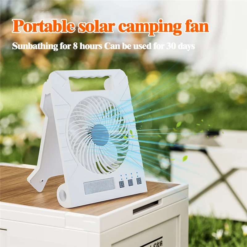 Portable Solar Rechargeable Fan