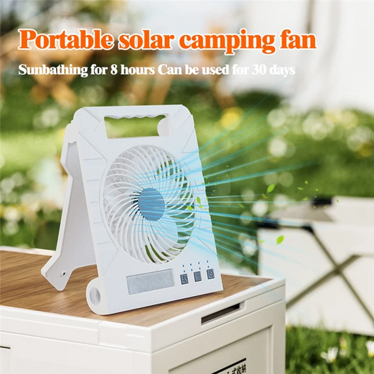 Portable Solar Rechargeable Fan