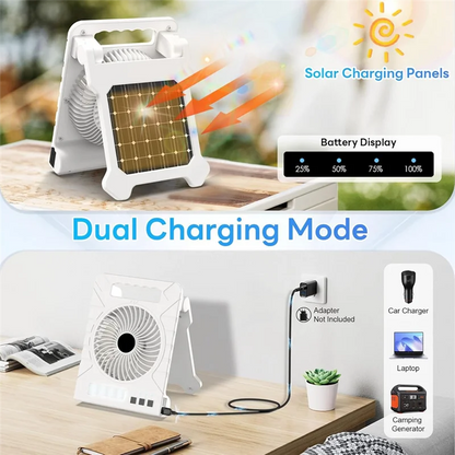 Portable Solar Rechargeable Fan