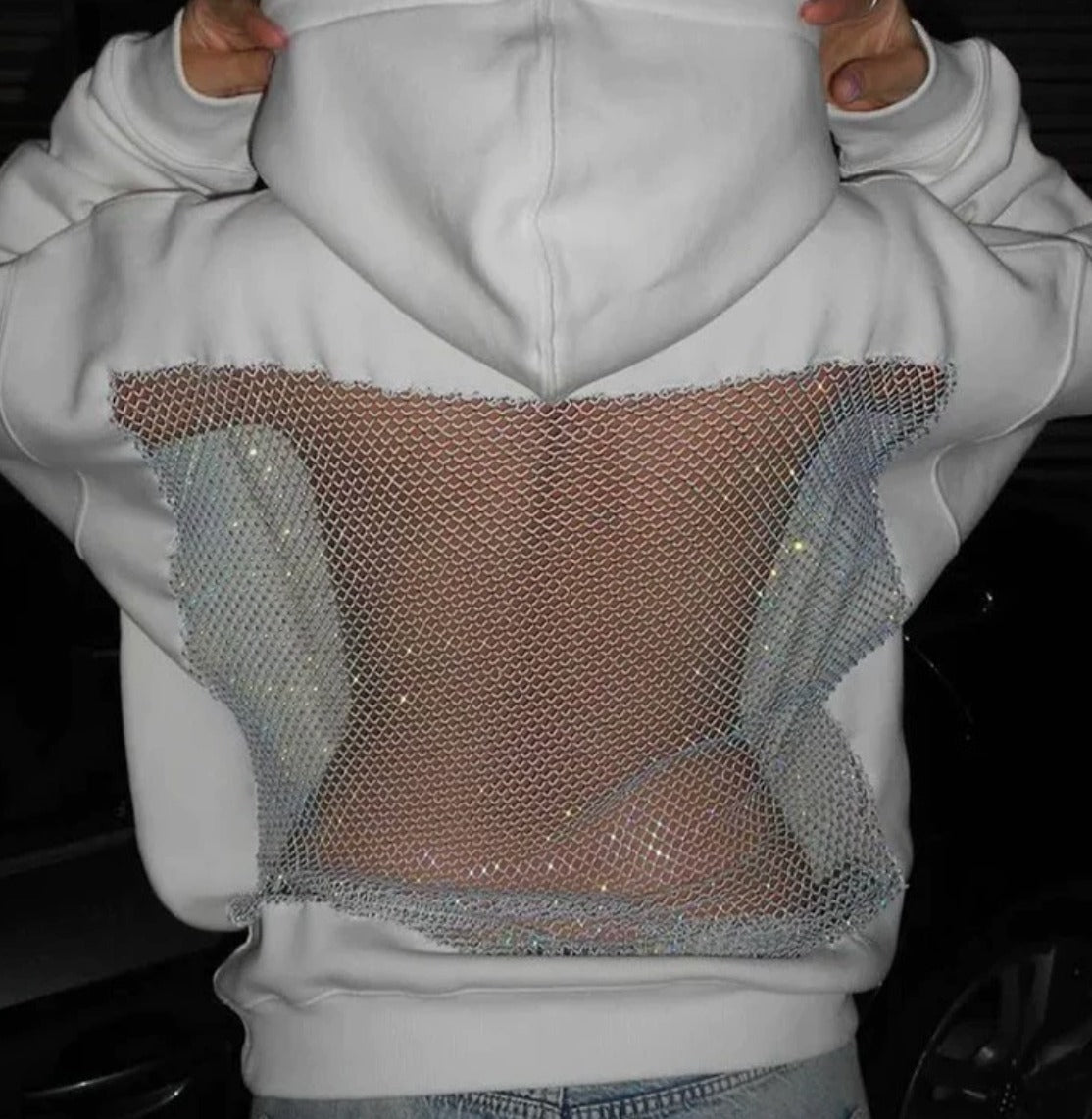 Women’s Hooded Sweatshirt with Mesh Back Panel