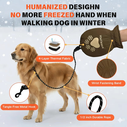 Dog Leash with Thermal Mitten